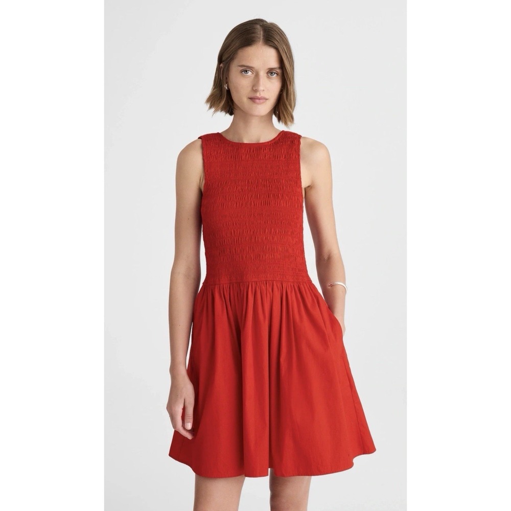 Madewell The Melody Scoopback Smocked Mini Dress Size M
